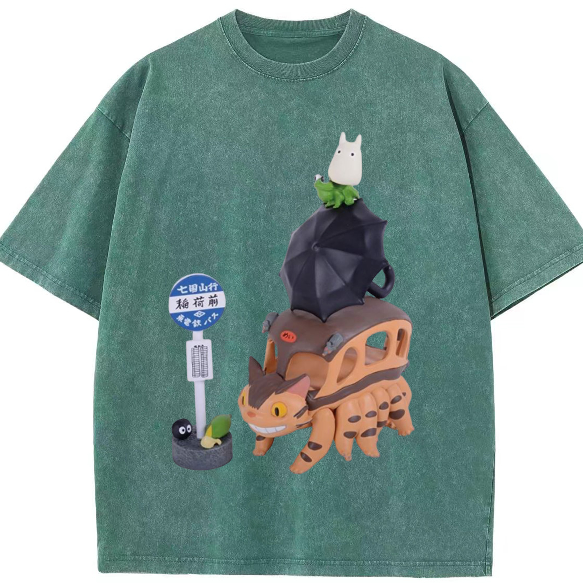 （画像用） となりのトトロ 草壁メイ 草壁サツキ My Neighbor Totoro Satsuki Kusakabe Mei Kusakabe 綿100% ヴィンテージ風 半袖Tシャツ（フロントプリント）